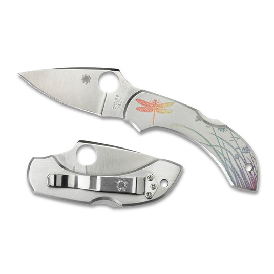 Spyderco Dragonfly Stainless Steel Dragonfly Etching Plain edge